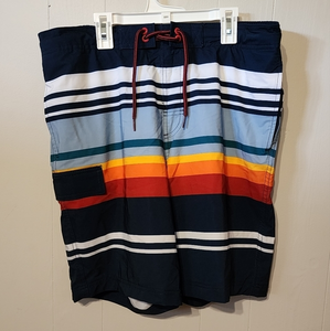 Striped Multicolor Swim‎ Trunks Beach Medium George A51